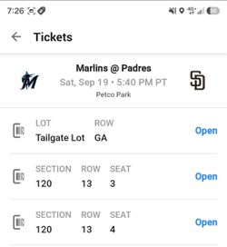 PADRES vs. MARLINS - Saturday, 9/19/2026