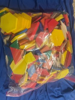 Bag of Plastic Pattern Blocks - Geometric Shapes for Learning & Math