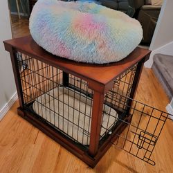 Barely Used Squishy Dog Bed & Table/dog Kennel For Sale