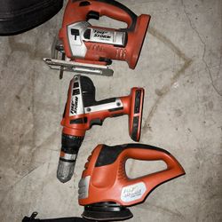 BLACK+DECKER FIRE STORM Cordless Tool Set – Drill, Jigsaw, Sander + Bag (No Battery)