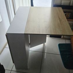 Tiptiper Folding Dining, Versatile Dinner Table with Wheels and 2 Storage Racks, Space Saving Kitchen, Dining Room Table, 31.5 in x 51.2 in x 28.4 in,