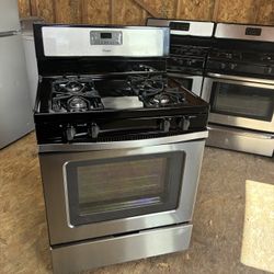 Stove Gas Whirlpool Stainless Steel 