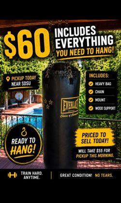 👉 $60 Punching Bag w/ Mount – Includes All Hardware – SDSU Pickup