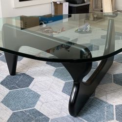 Glass Top Abstract Coffee Table