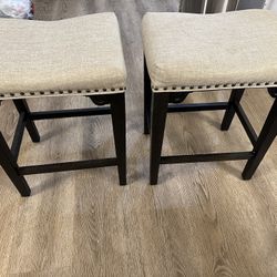 Set Of 2  Upholstered Bar Stools