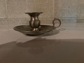 Pewter candle holder