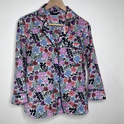 KATE SPADE  Long Sleeve Pajama Top Sweatshirt Floral SIZE S