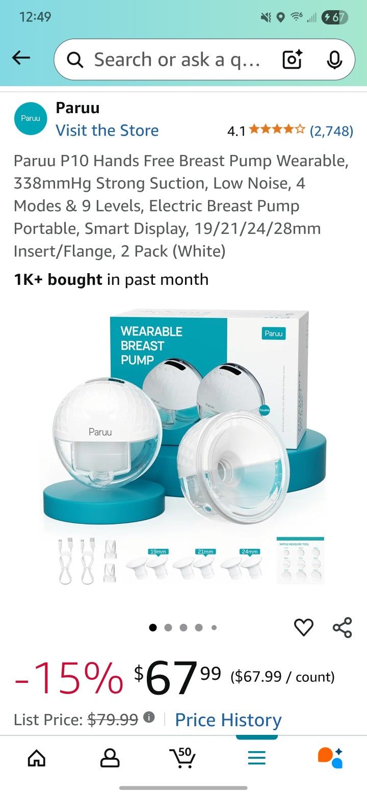 Paruu P10 Wearable Pump – Like New - $40