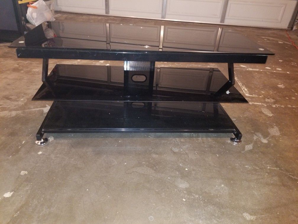 Black Glass TV Stand