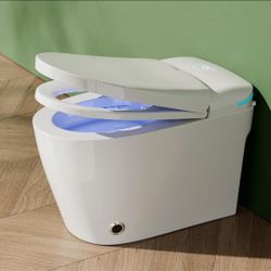 Smart Toilet with Bidet Built In, One Piece Toilet with Auto Open & Close Lid and Dual Flush, Heated Seat, Remote Control, Modern Electric Toilet with