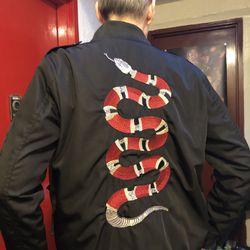 YSX embroidered snake bomber jacket size M