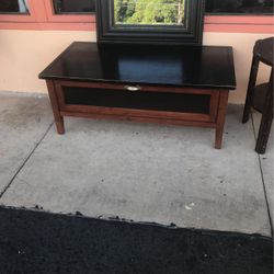 Solid Wood Coffee Table With Cubby