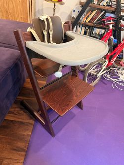 Tripp trapp high chair set in warm brown