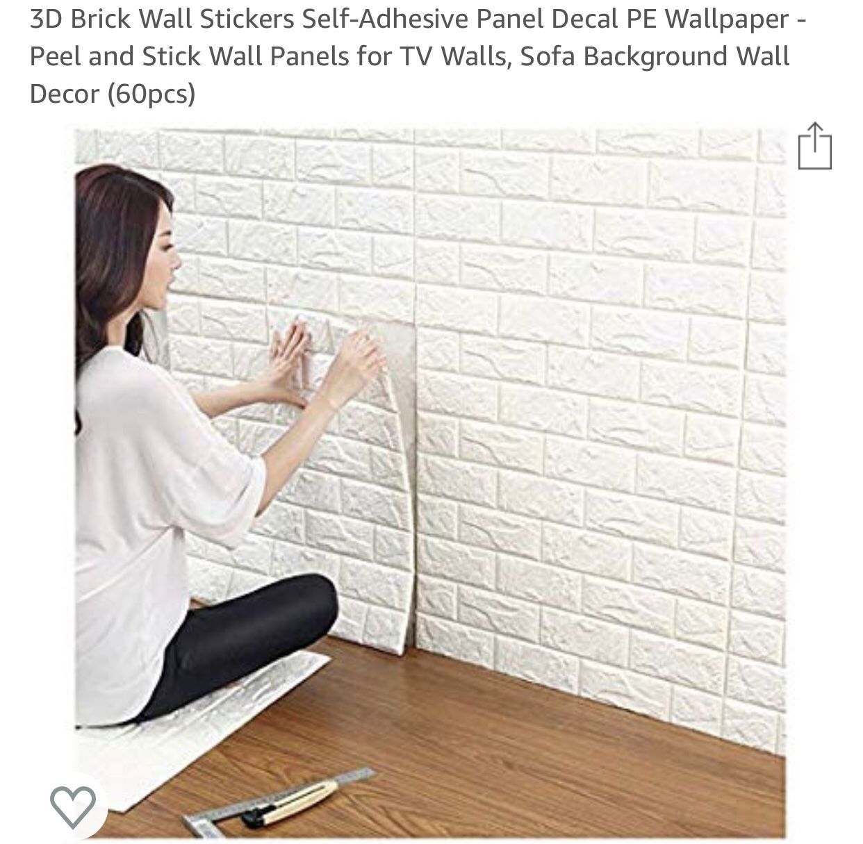 46 Pieces- 3D Brick Wall Stickers Self-Adhesive Panel Decal PE Wallpaper- Peel and Stick Wall Panels for TV Walls, Sofa Background Wall Decor