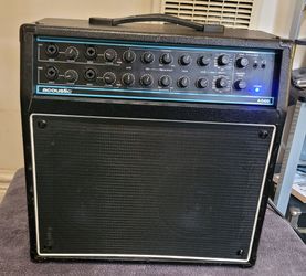 ACOUSTIC AG60 MODELING GUITAR COMBO AMPLIFIER 4 CHANNEL 60 WATTS 2X8 SPEAKERS IN BLACK COLOR.