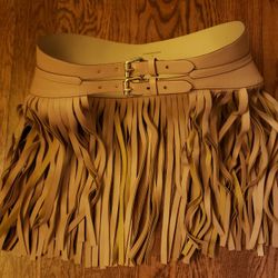 BCBG Maxazria  Fringe Belt Size M blush