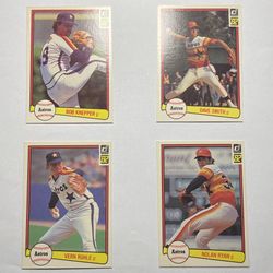 1982 DONRUSS Houston Astros Baseball Cards - Lot of 4