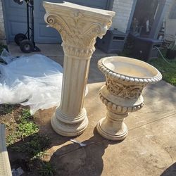 Grecian style Column style plant stand and Planter urn