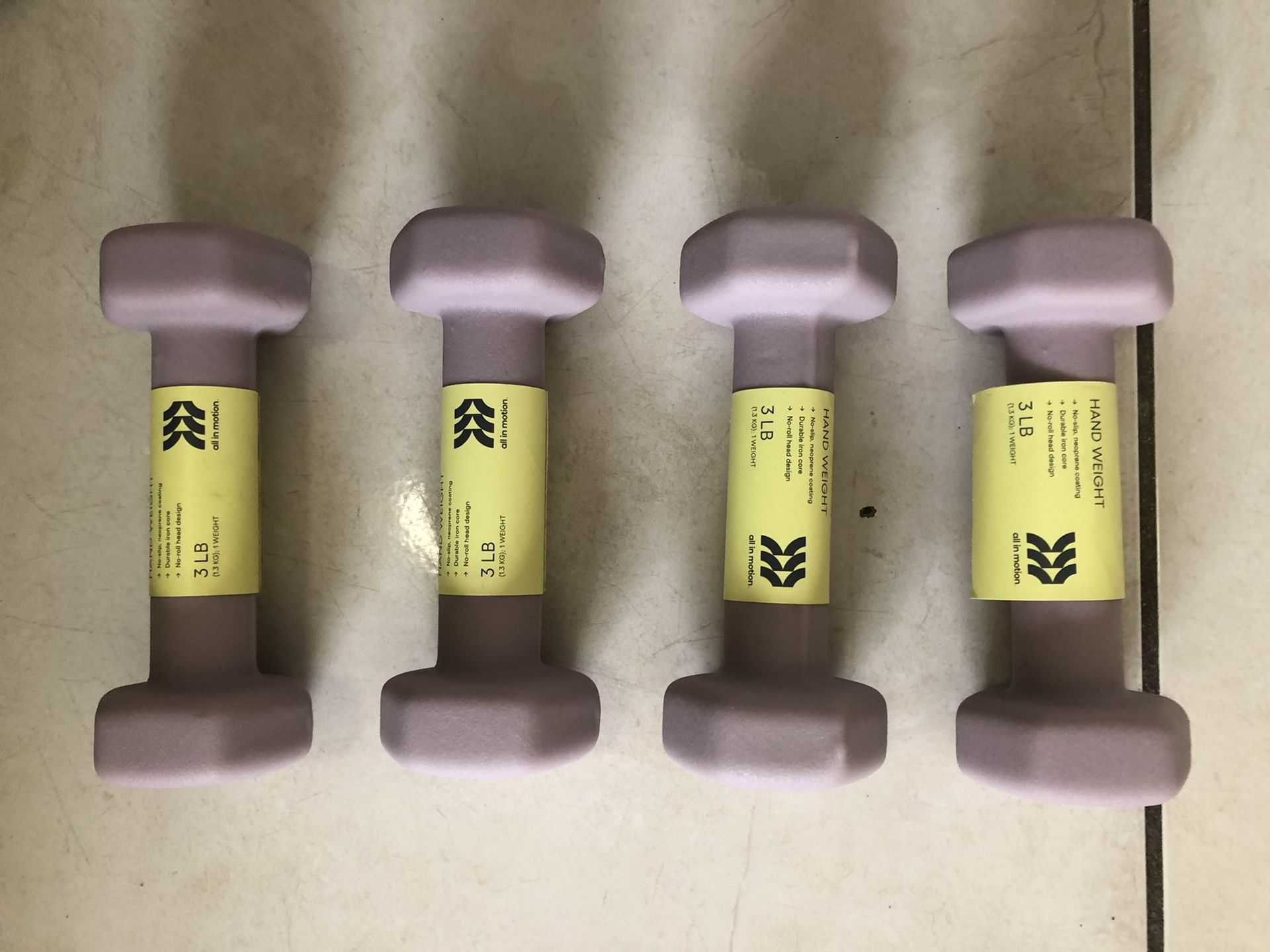 3 LB Rubber Dumbbells Brand new. SET OF 2