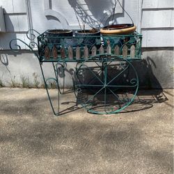 Wrought Iron Flower Cart