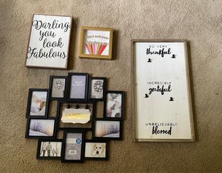 Wall Art + 13 Photo Frame Lot (4 Items total)