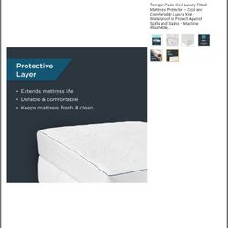 Tempur-pedic Cool Fitted Mattress Protector Size Queen