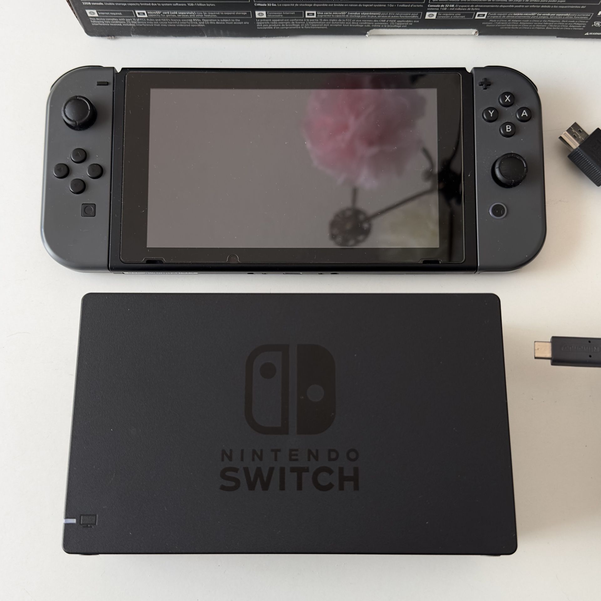 Nintendo Switch Video Game System Complete w/ Box Grey Console - Main Image