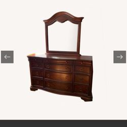 Raymour & Flanigan Solid Wood Dresser with Mirror – minor scratches $1350 Retail