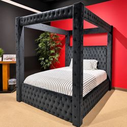 Black Queen Size  Canopy Bed Frame
