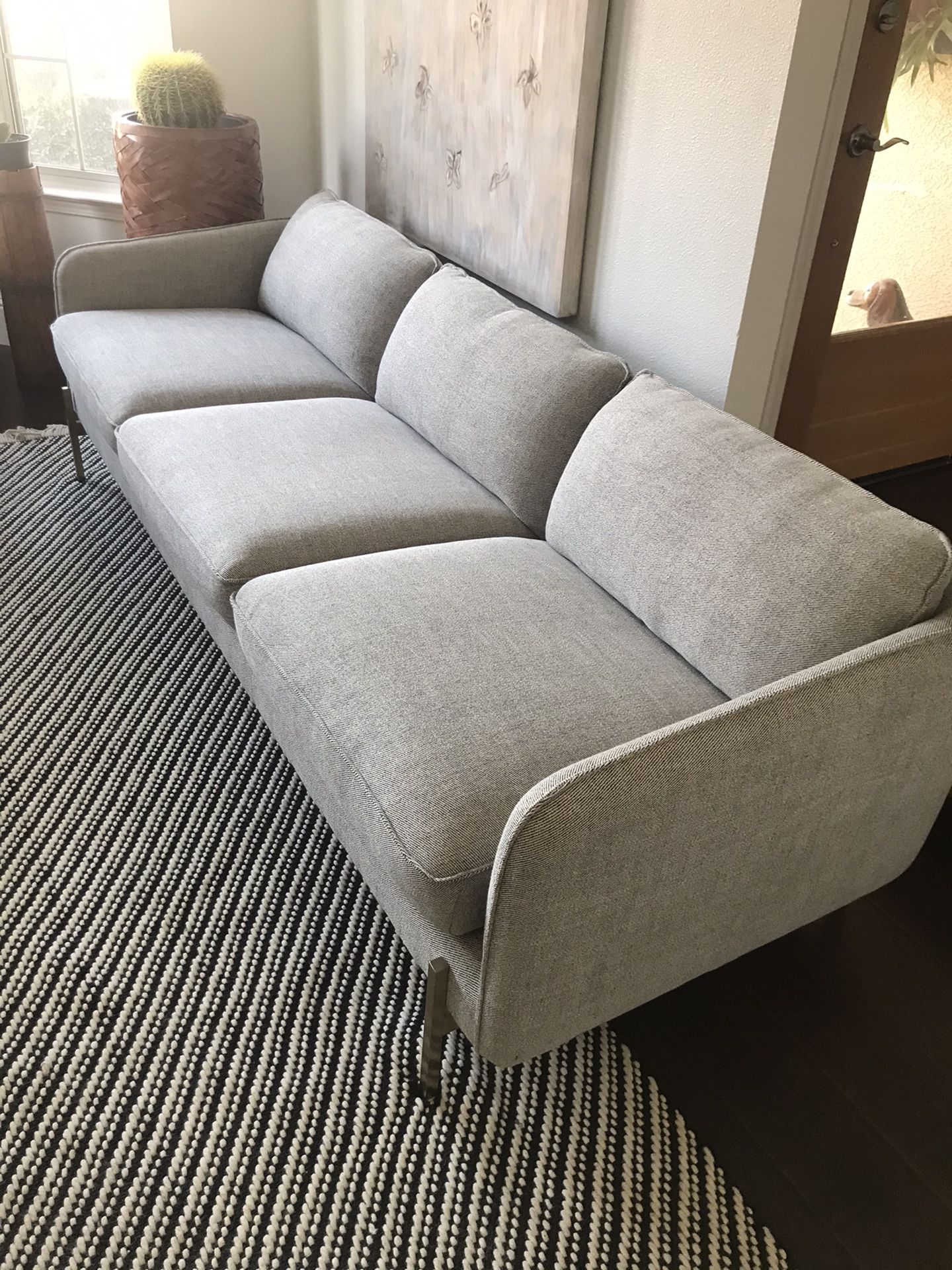 Chic Couch 8ft X 3ft Light Grey Gold Steel Legs