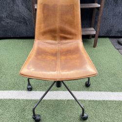 West Elm Slope Leather Swivel Office Chair