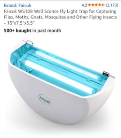 Large Wall Sconce Fly Light Trap for Capturing Flies, Moths, Gnats, Mosquitos and Other Flying Insects - 13"x7.5"x5.5"