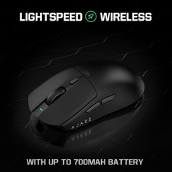 A.JAZZ AJ139 G Pro Wireless Gaming Mouse Ultra-lightweight 59g with Dual Mode-Type C Wired/2.4Ghz USB Receiver up to 26000DPI 6 Programmable Button Er