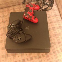 (Ps4 Slim Console  with Two Controllers)