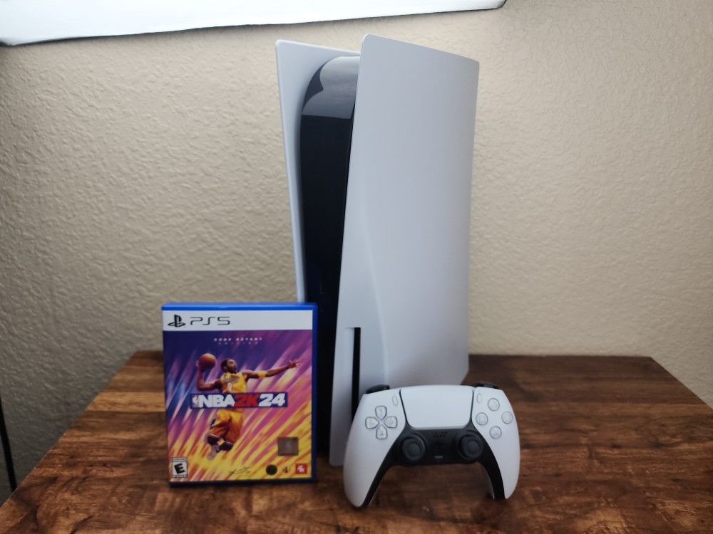 Playstation 5 Disk Edition 800GB with controller and NBA 2K 24 Game
