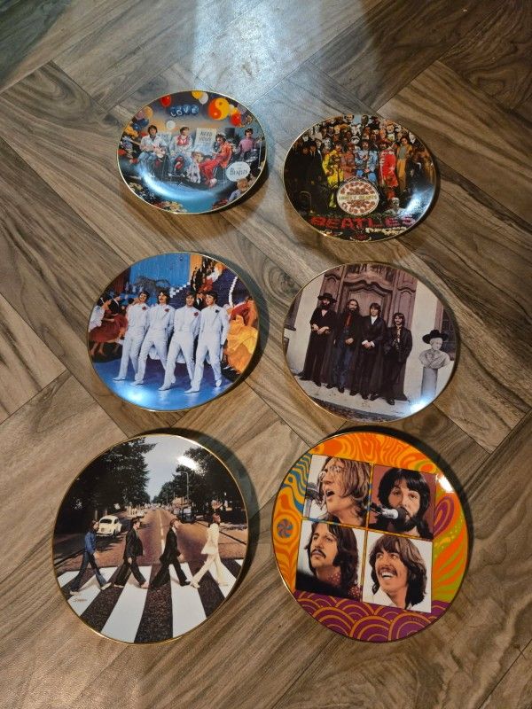 Set Of 6 Beatles Plates