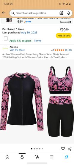 Women's rash guard long sleeve swimsuit