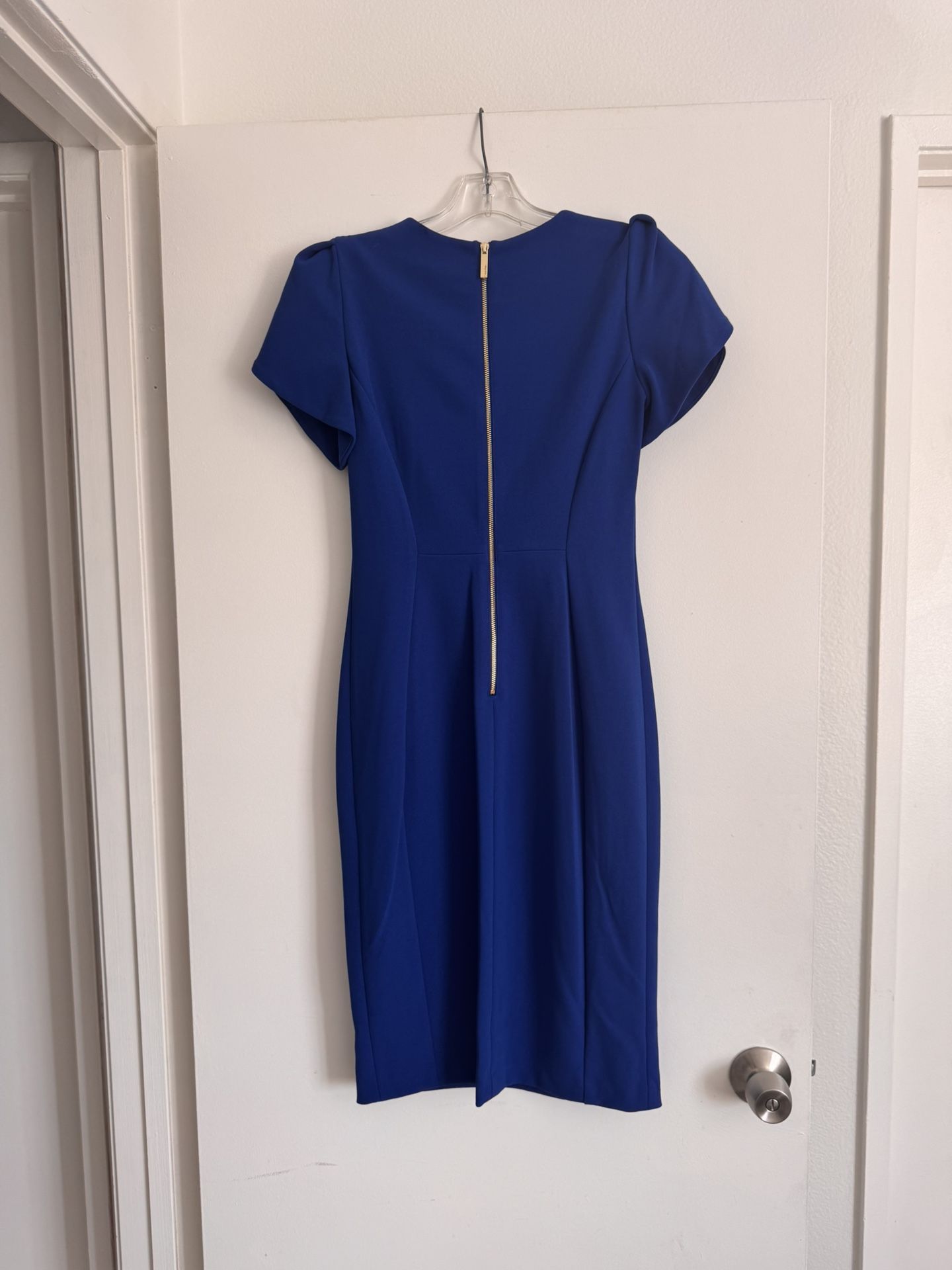 prom dress royal blue Simple V-Neck Satin Long Prom Dress, Royal Blue Formal Dresses – jkprom main image 0