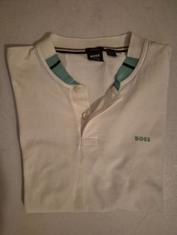 Men's White Hugo Boss Henley T-shirt