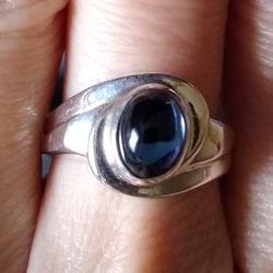 Pretty 😍 Blue 💙 Sapphire Sterling Silver Ring 💍!