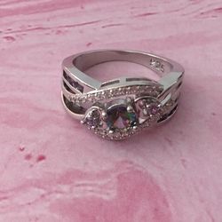 Multicolored 925 Ring, Size 8