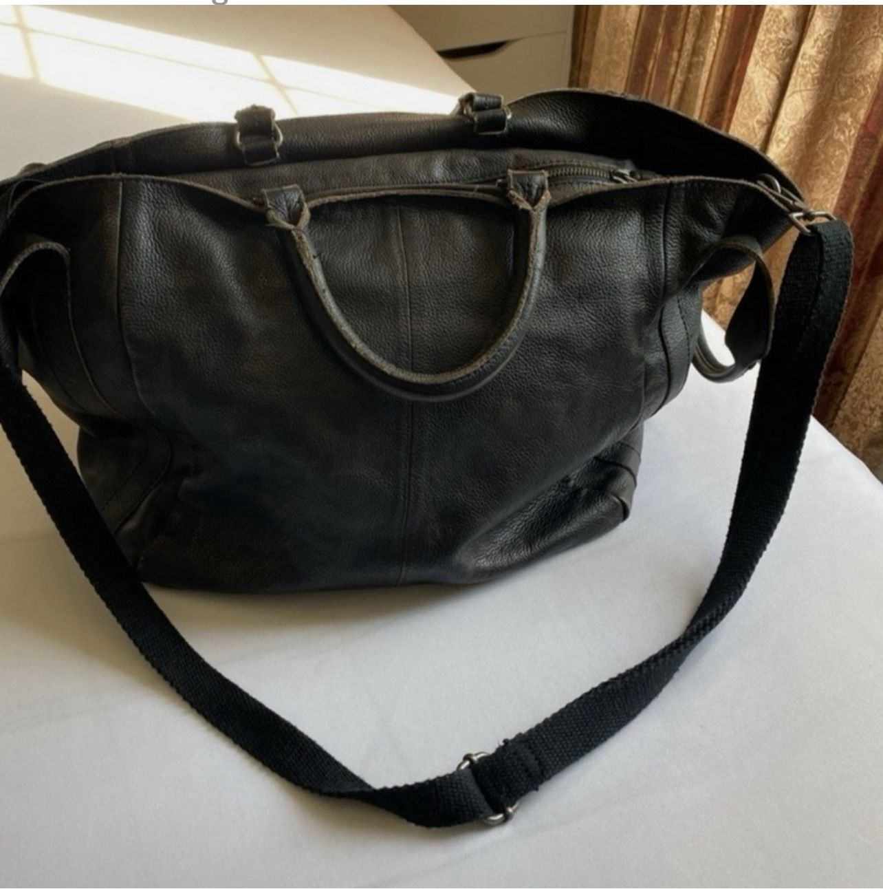 FREE PEOPLE Distressed Leather Large Tote Bag