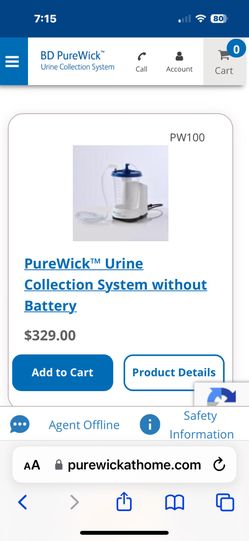 Brand New PURWICK External Bed Catheter System