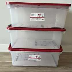 Clear, Stackable, Latch Box, Storage bins with matching lids 