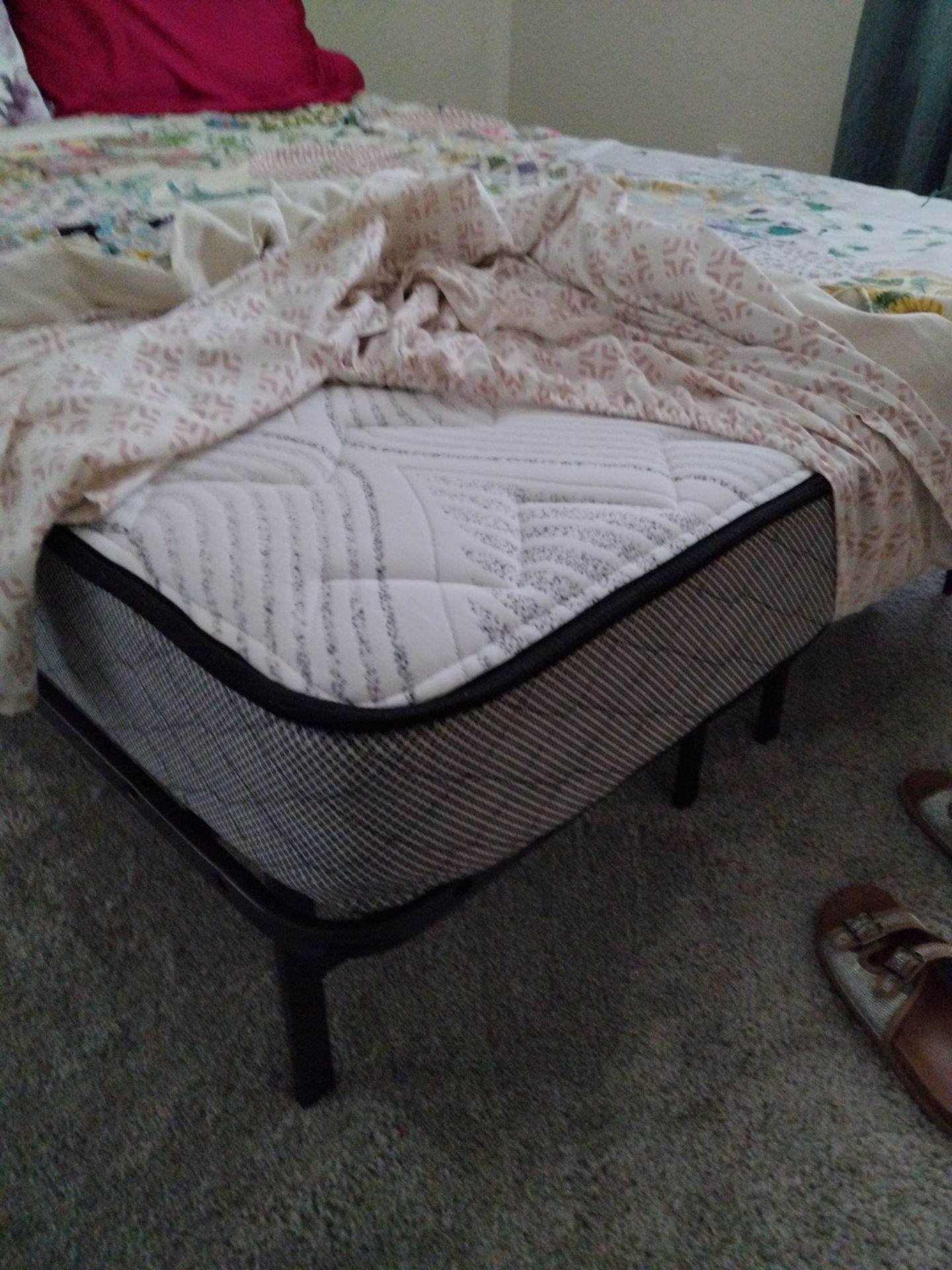 Mattress Firm full size with Bi-Fold Platform Foundation & bedding set