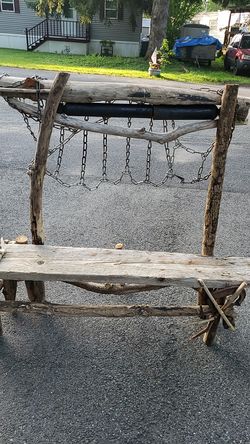 Driftwood art shock mechanic bench