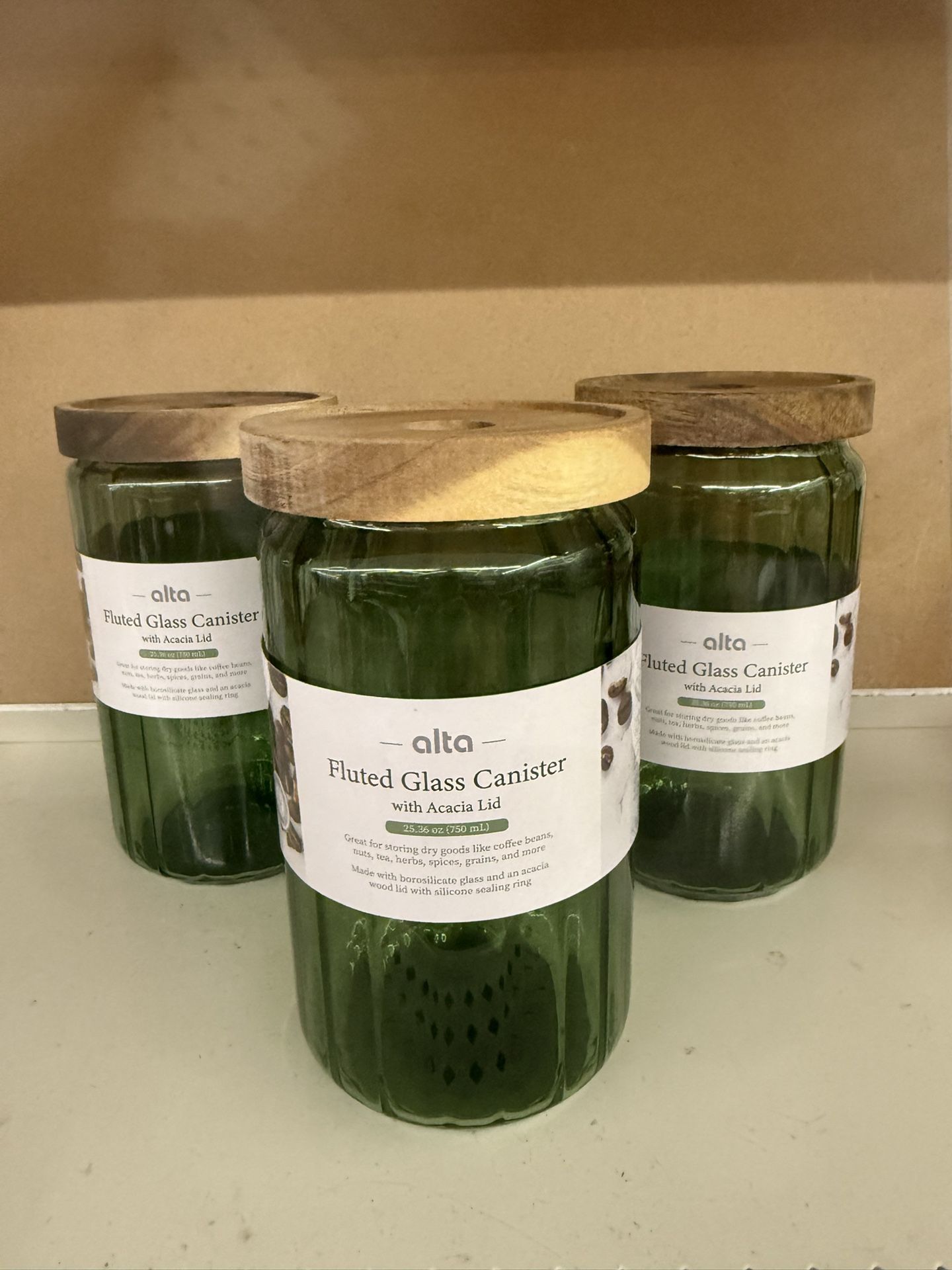 FLUTED GLASS CANISTER