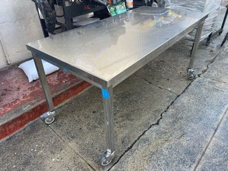 Metal Prep Table on Casters