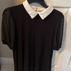Black Shirt With White Collar 