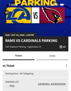 Parking Pass:  LA Rams vs. Arizona Cardinals